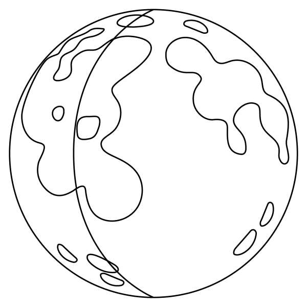 Waning Crescent Moon Emoji coloring page image
