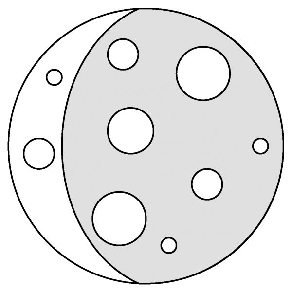 Waning Crescent Moon Emoji coloring page image