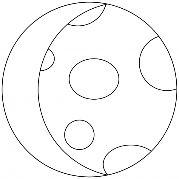 Waning Crescent Moon Emoji coloring page image