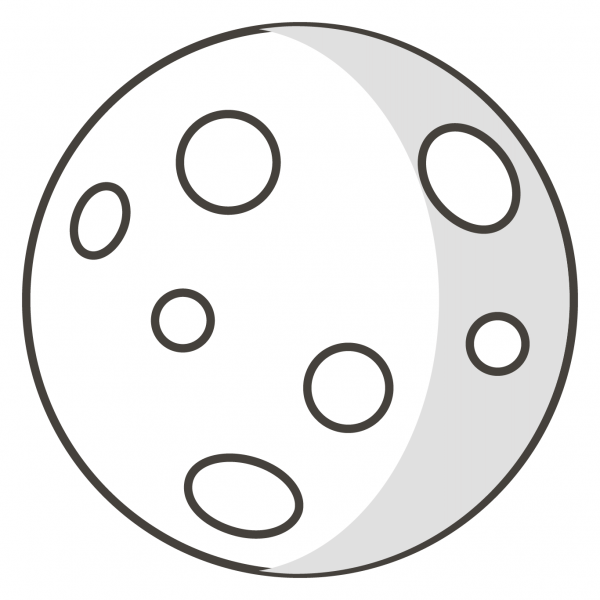 Waning Gibbous Moon coloring page image