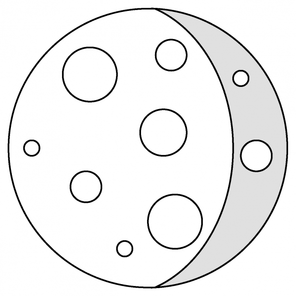 Waning Gibbous Moon Emoji coloring page image