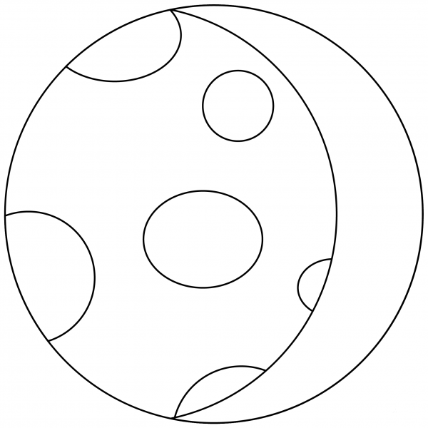 Waning Gibbous Moon Emoji coloring page image