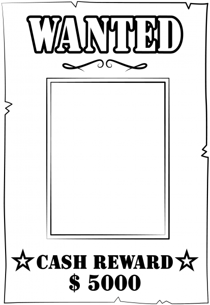 Wanted Poster coloring page image