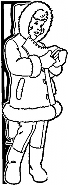 Warm Winter Coat  coloring page image