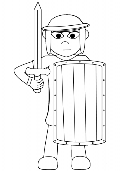 Warrior coloring page image