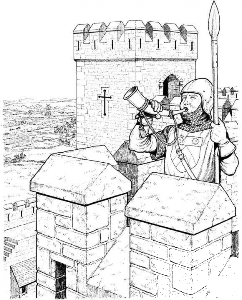 Warrior In The Castle   coloring page image