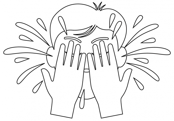 Wash Face coloring page image