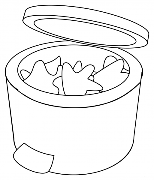 Wastebasket coloring page image