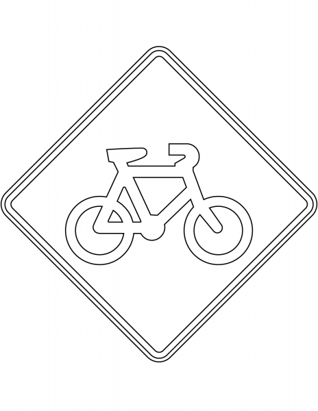 “Watch for Cyclists” Sign in New Zealand coloring page image