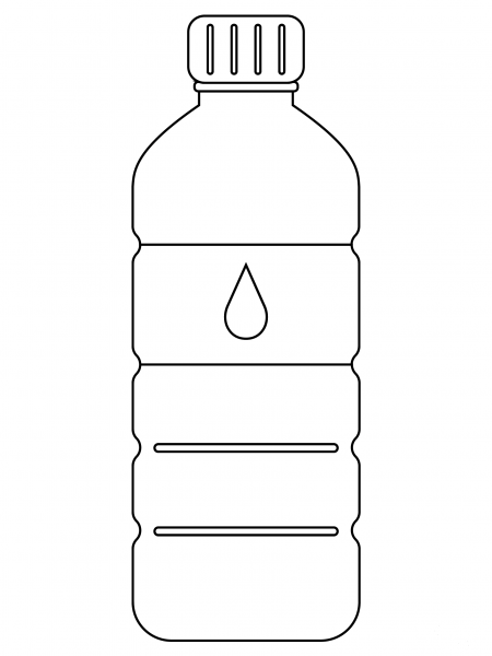 Water Bottle coloring page image