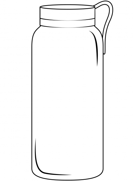 Water Bottle coloring page image
