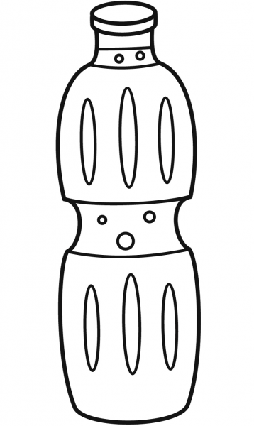 Water Bottle coloring page image