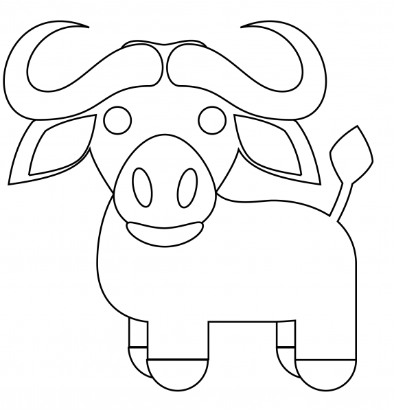 Water Buffalo coloring page image
