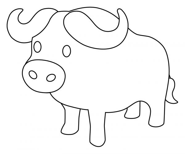 Water Buffalo Emoji coloring page image