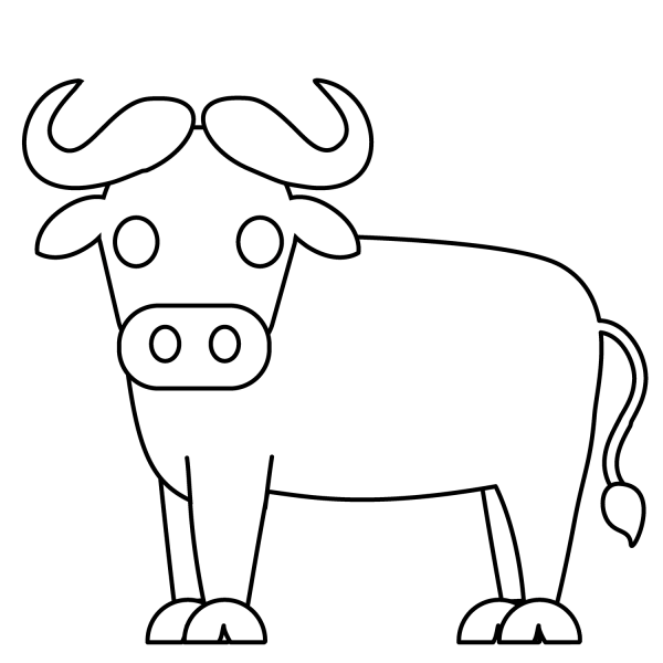 Water Buffalo Emoji coloring page image
