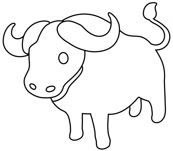 Water Buffalo Emoji coloring page image