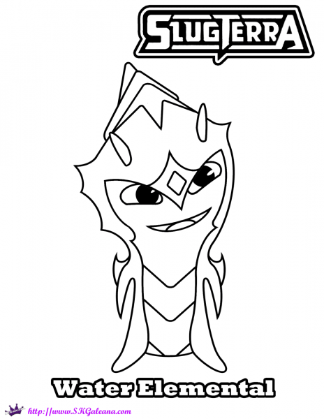 Water Elemental coloring page image