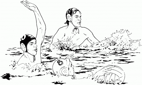 Water Polo Match coloring page image
