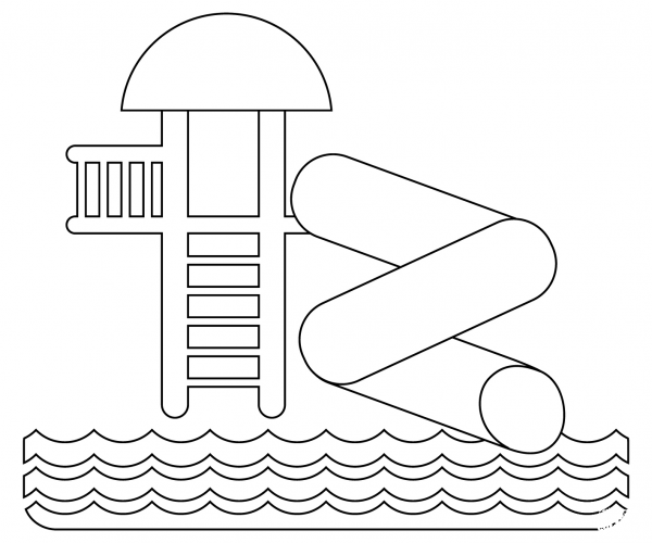 Water Slide coloring page image
