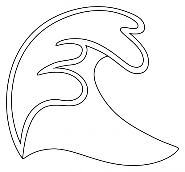 Water Wave Emoji coloring page image