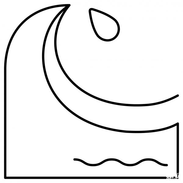 Water Wave Emoji coloring page image