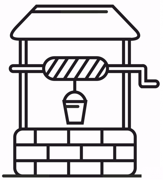Water well coloring page image