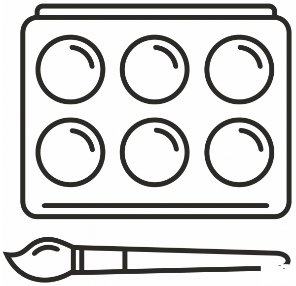 Watercolor coloring page image