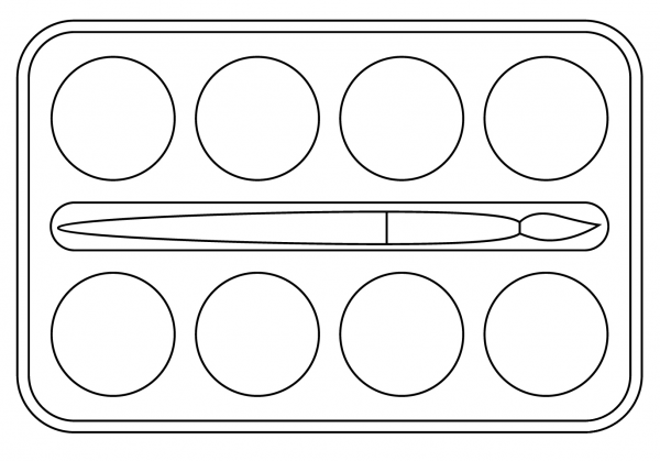 Watercolor coloring page image