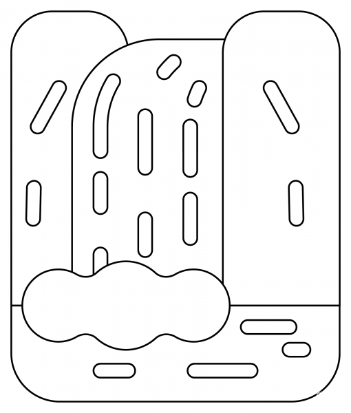 Waterfall coloring page image