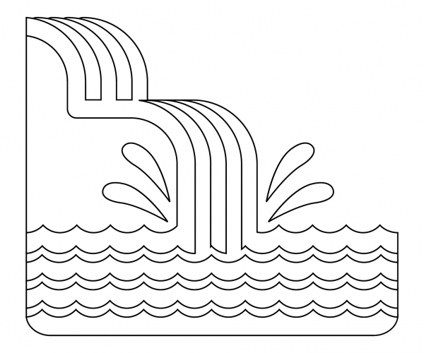 Waterfall coloring page image