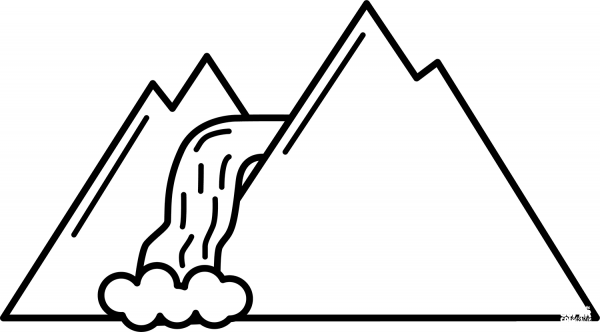 Waterfall coloring page image