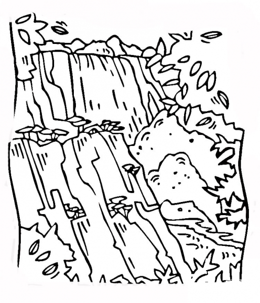 Waterfall Victoria  coloring page image
