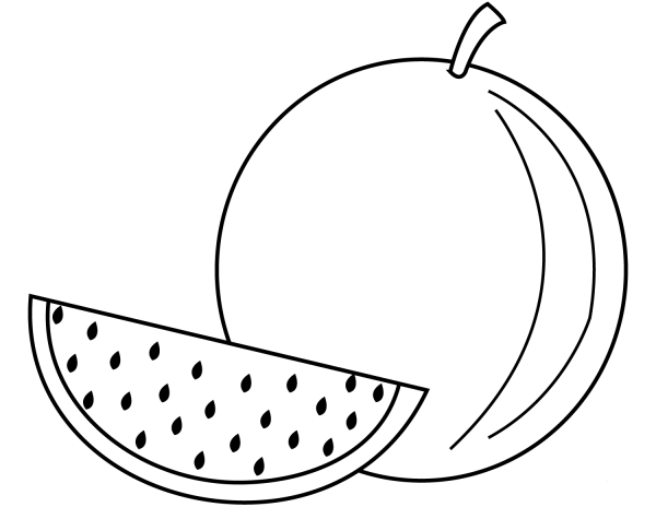 Watermelon coloring page image