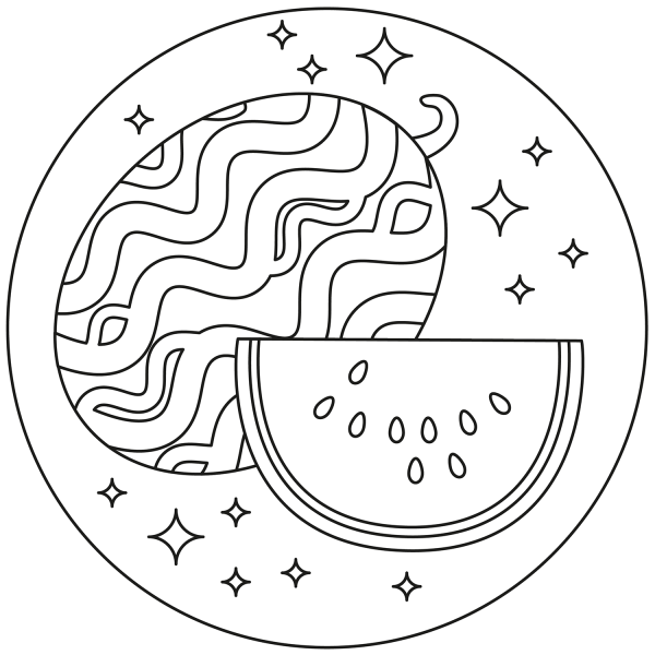 Watermelon coloring page image
