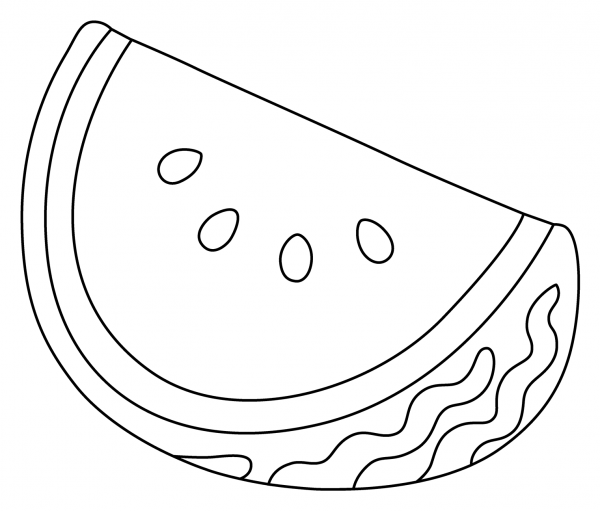 Watermelon Emoji coloring page image