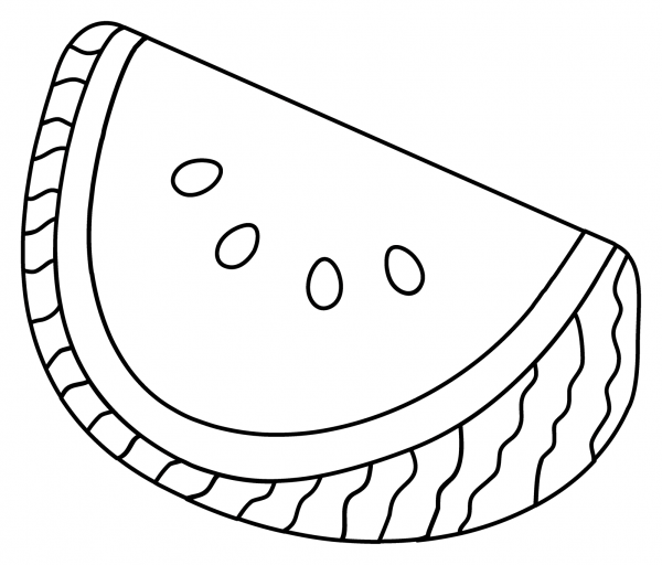 Watermelon Emoji coloring page image