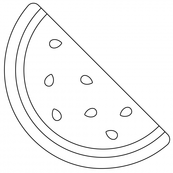 Watermelon Emoji coloring page image