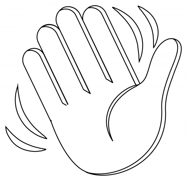 Waving Hand coloring page image