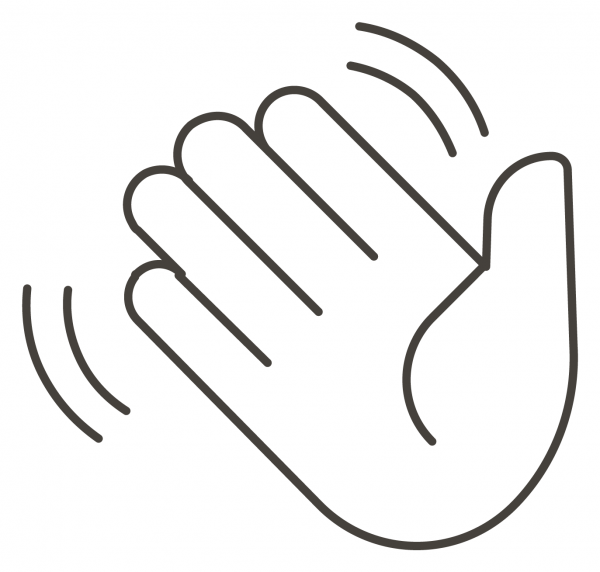 Waving Hand coloring page image
