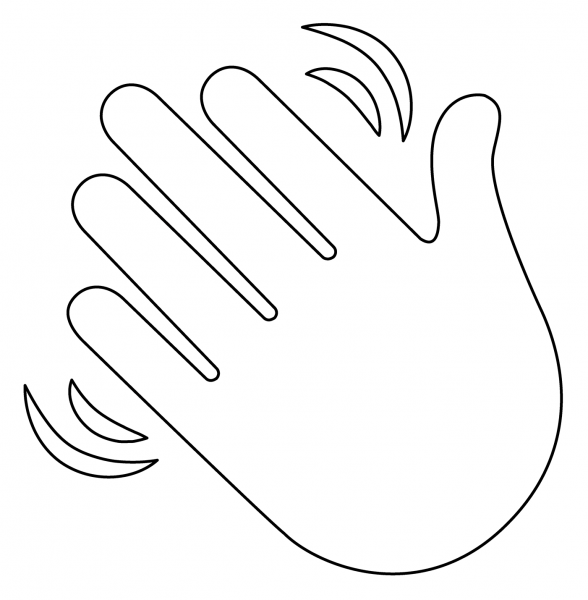 Waving Hand Emoji coloring page image
