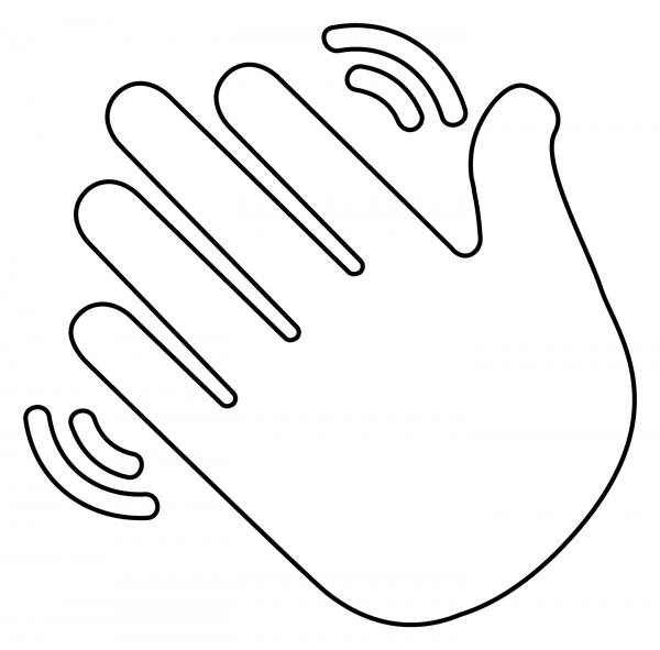 Waving Hand Emoji coloring page image