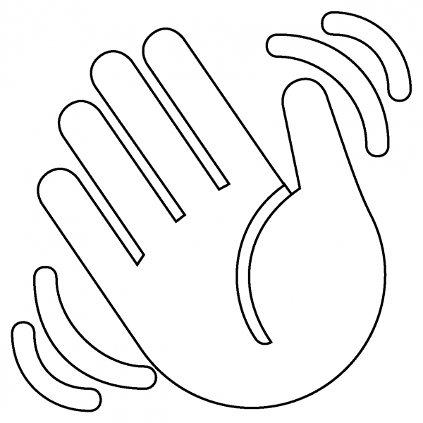 Waving Hand Emoji coloring page image