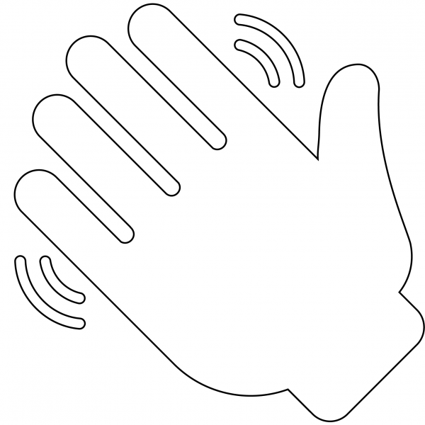 Waving Hand Emoji coloring page image