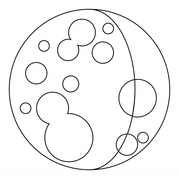 Waxing Crescent Moon coloring page image