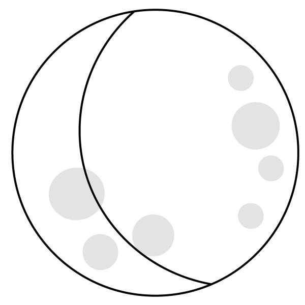 Waxing Gibbous Moon Emoji coloring page image