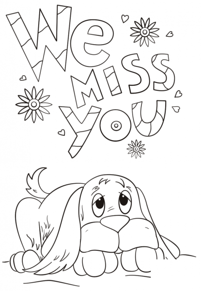 We Miss You coloring page image