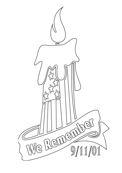 We Remember 9-11-01 coloring page image