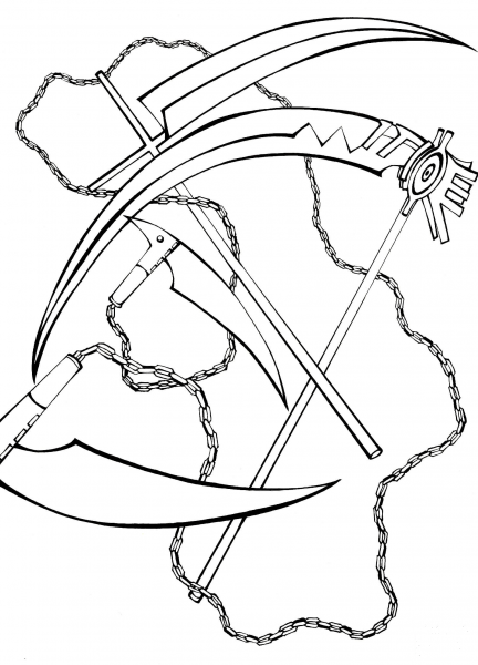 Weapons from Manga Soul Eater  coloring page image