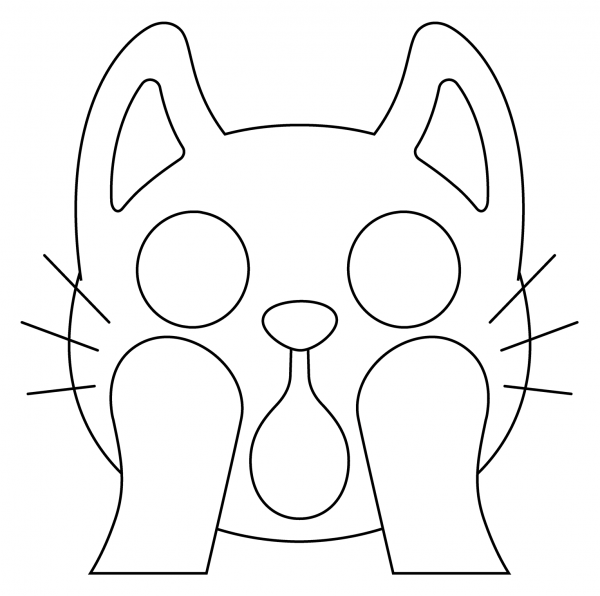 Weary Cat Emoji coloring page image