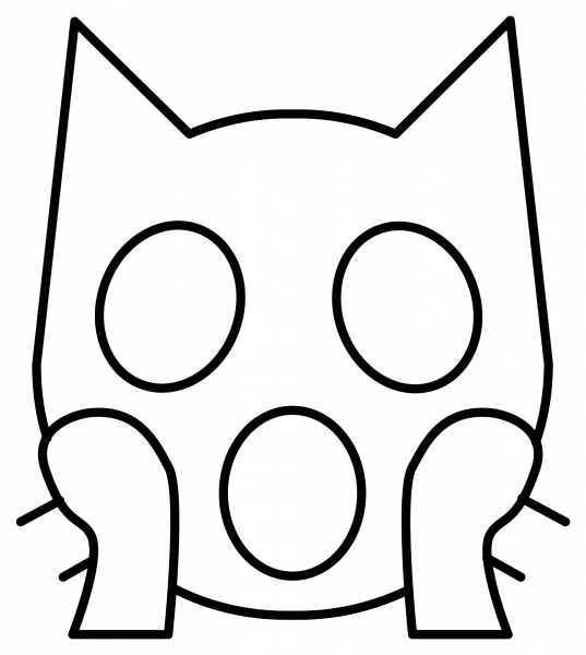 Weary Cat Emoji coloring page image